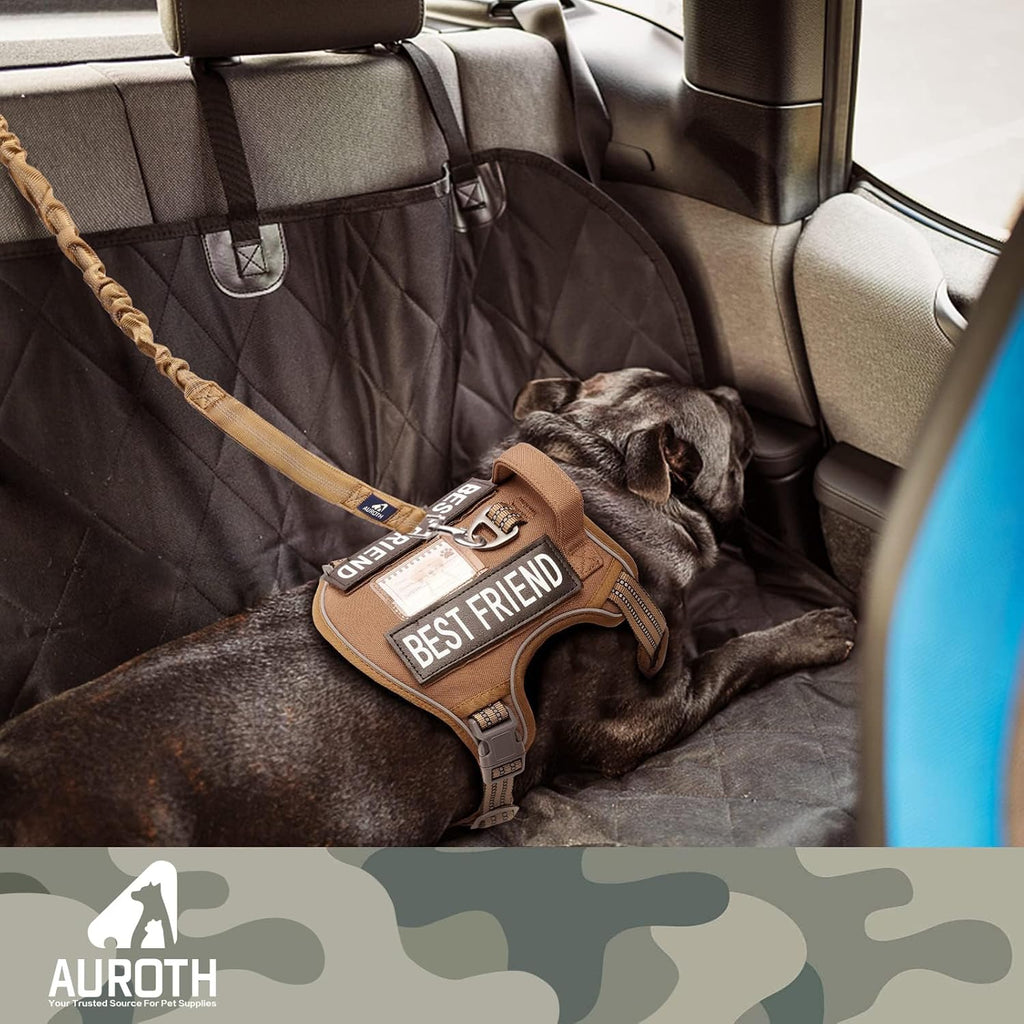 Heavy Duty Bungee Dog Leash for Medium Large Breed Dogs, No Pull Leashes for Shock Absorption with Car Seat Belt, 2 Padded Handles 4.5FT 6FT Training Dog Leash